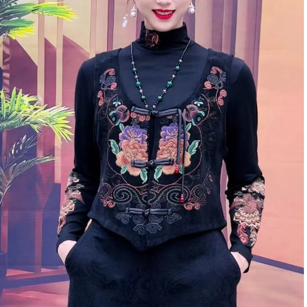 8808款国风重工艺刺绣小马甲民族风