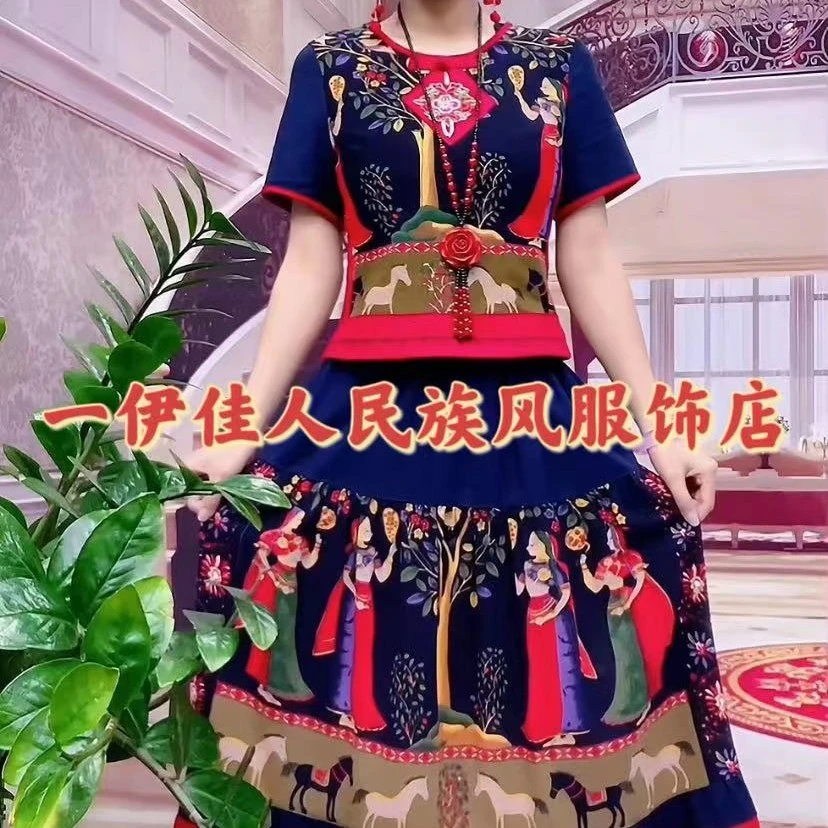 1970半袖款时尚休闲民族风套装（花型不定位）