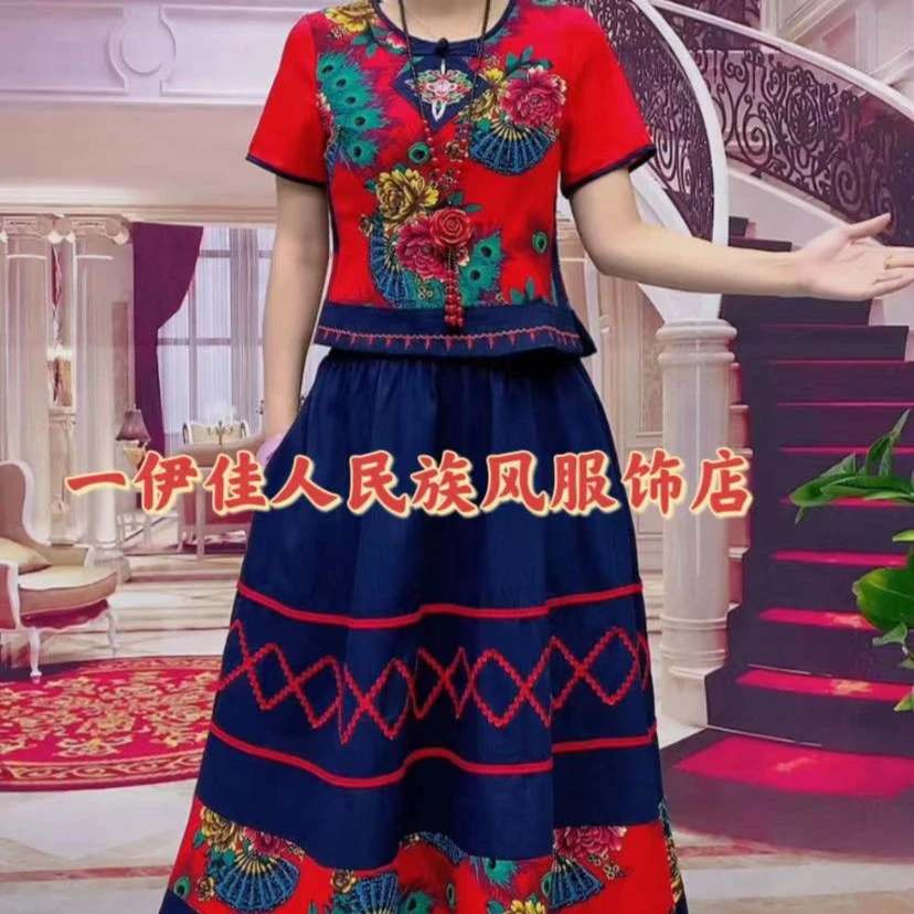 234款复古改良时尚印花气质套装