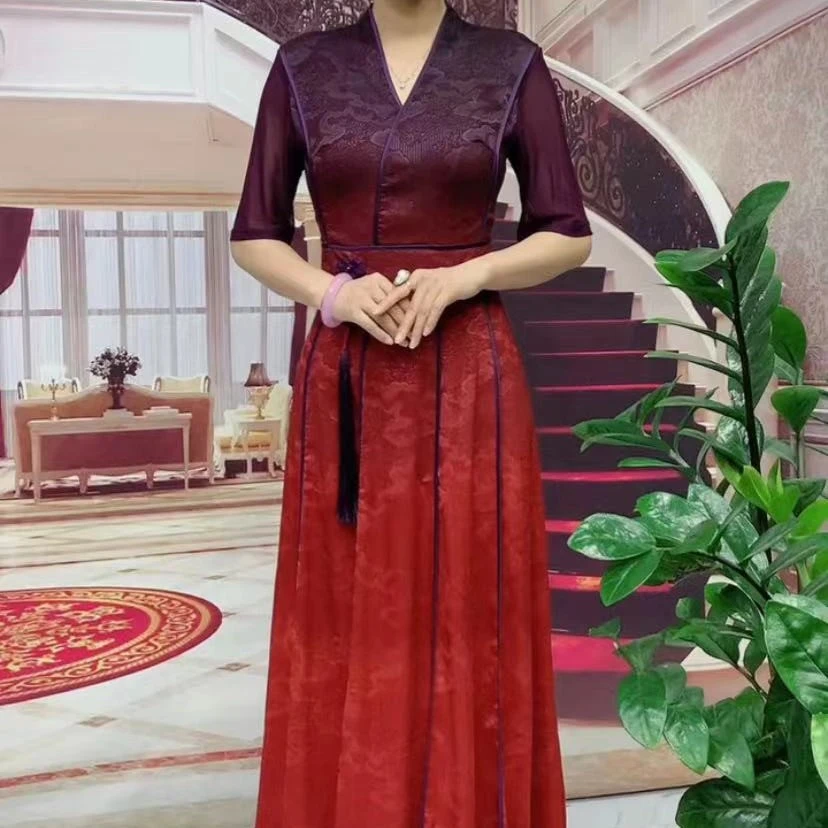 86350款气质时尚显瘦高贵旗袍裙