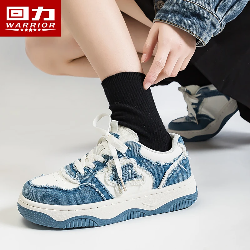 Warrior/回力女鞋春秋潮流休闲鞋学生韩版破坏流苏板鞋运动鞋518