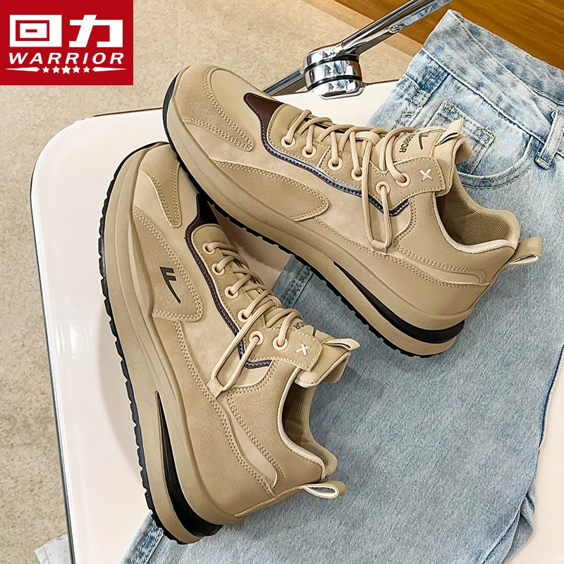 回力男鞋秋冬百搭运动鞋休闲时尚潮鞋全皮面中帮舒适休闲鞋子2018