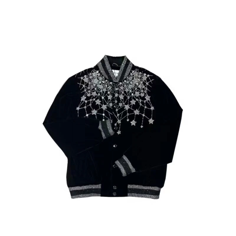 2024手工串珠满天星烟花烫钻棒球服V1055【李老板】