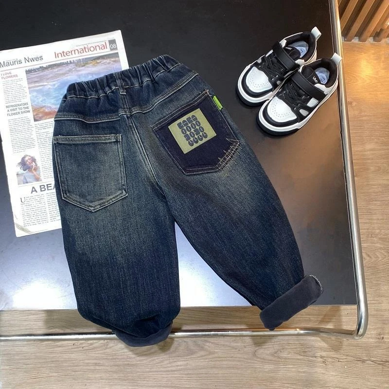 男童牛仔裤春秋款儿童裤子新款童装韩版洋气休闲中大童宽松秋季