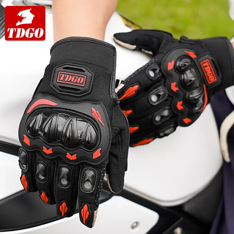 摩托车手套骑行男女夏季全指骑士机车自行车防摔防水防风四季触屏