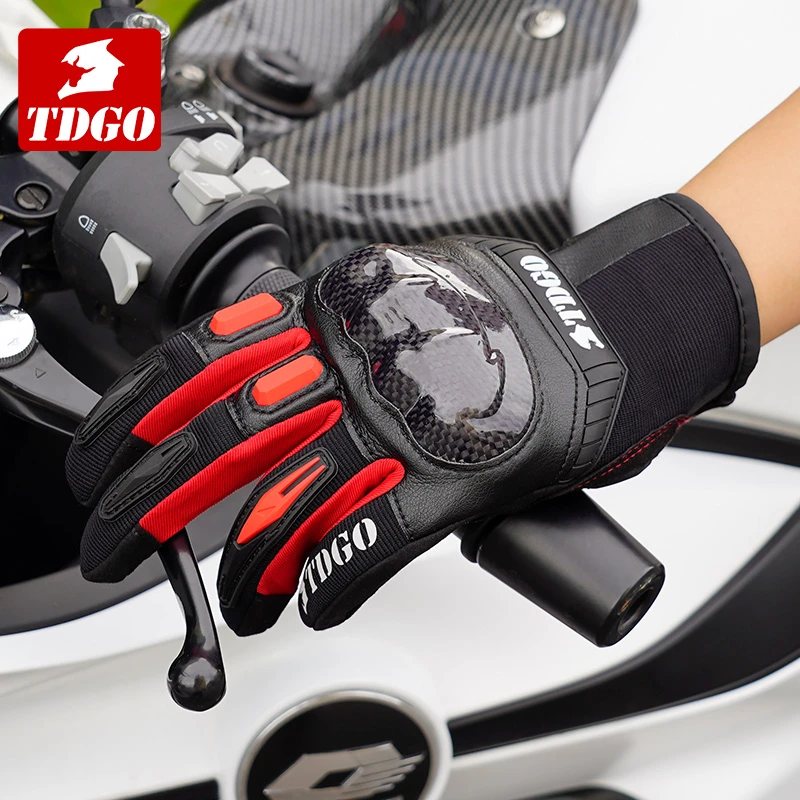 摩托车手套碳纤维男款冬季保暖防水防寒骑士机车手套防摔四季通用