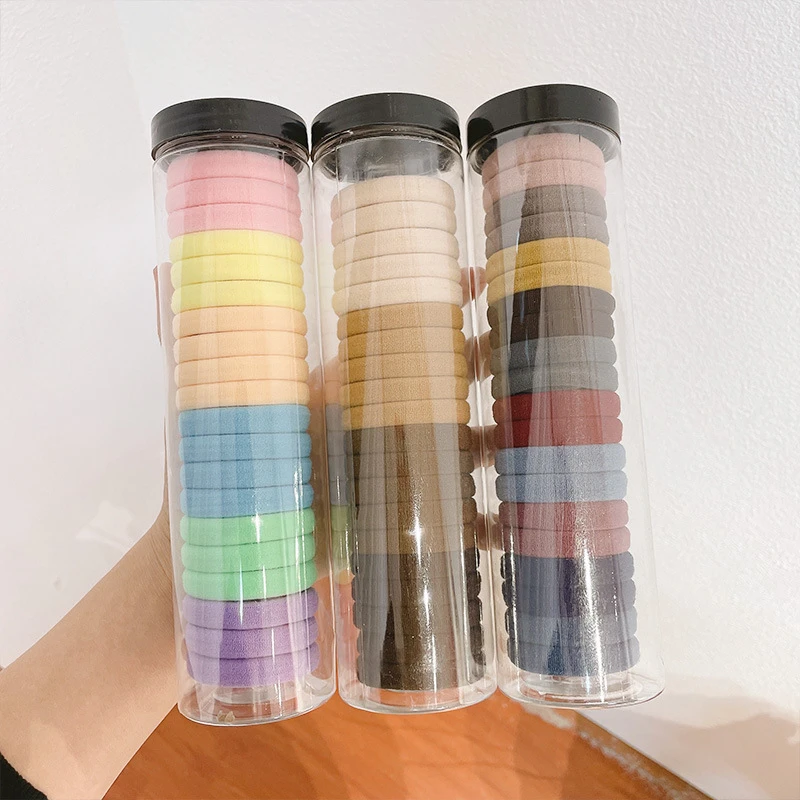 福【40只】皮筋女扎头绳橡皮筋发圈高弹力学生黑色发绳皮套成人头饰