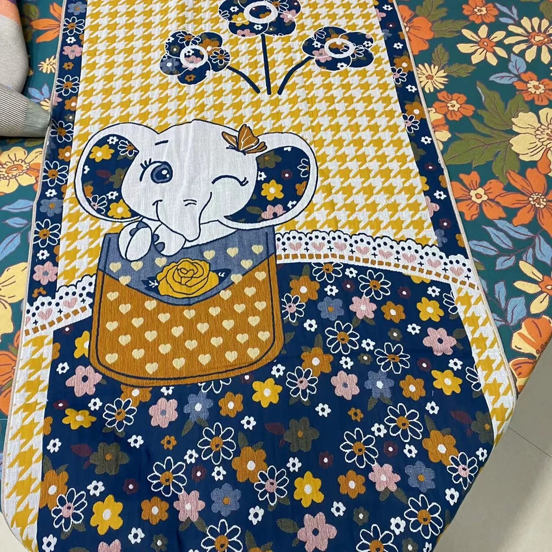 欢乐小象纯棉纱布加厚浴巾/沙发巾（80x160）