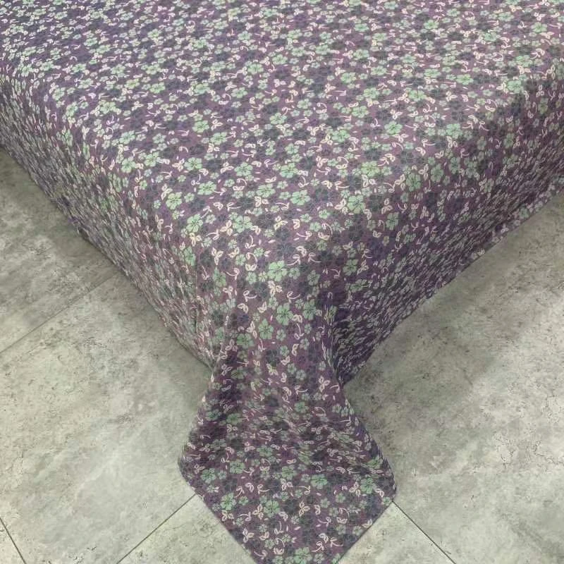 紫色小花高端双层纱四件套