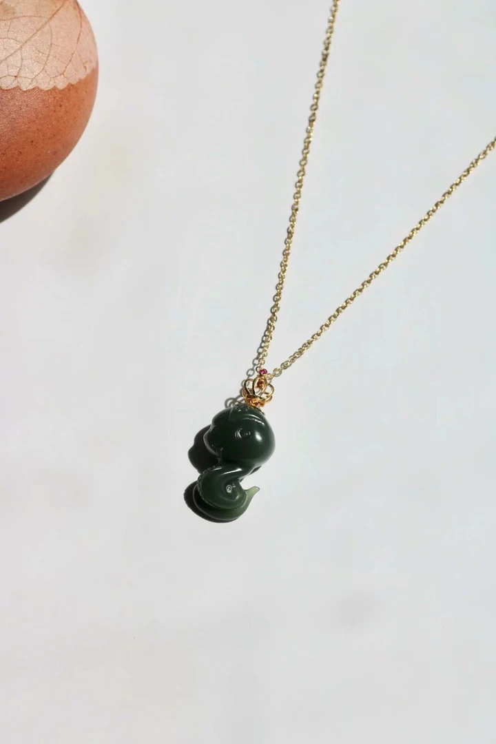 18K金和田玉挂件（未赠链）