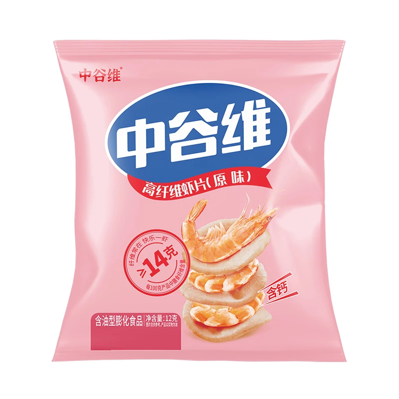 中谷维 高纤维虾片12g/包原味独立包装零食休食