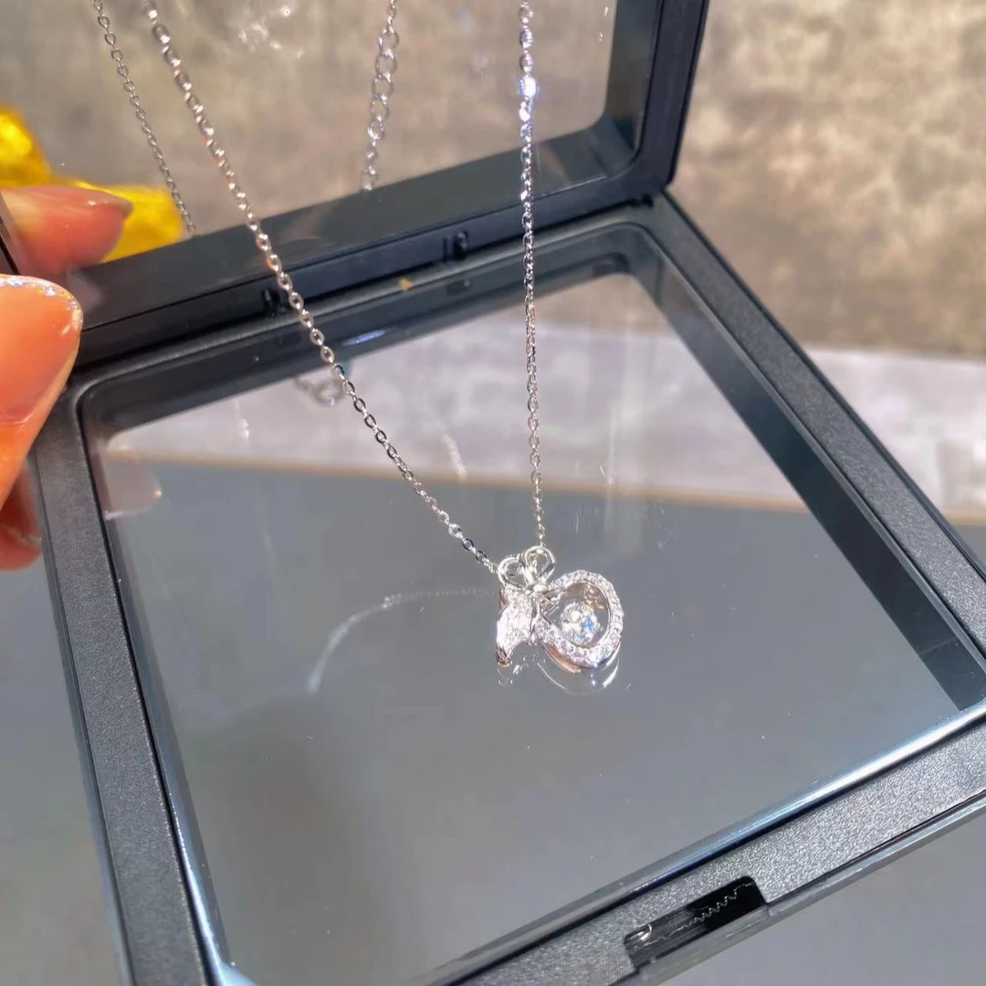 S925银气质百搭小众设计小钱袋项链（11476）