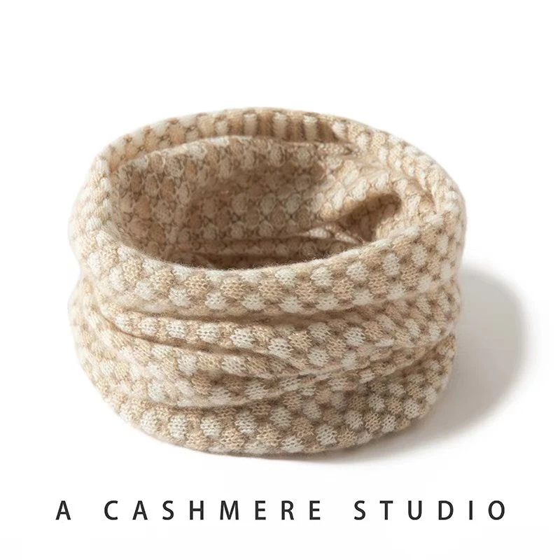 100纯山羊绒女士撞色脖套