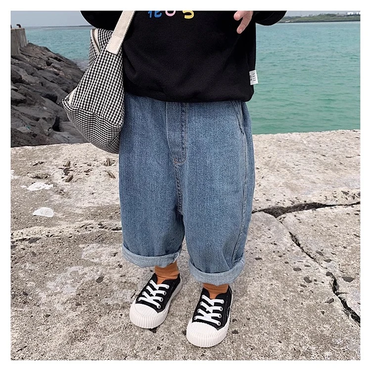 【YOEHYAUL幼悠】5814春秋宽松萌娃夏季穿搭休闲儿童韩版牛仔裤