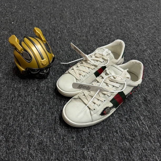 95新 GUCCI/古驰 /36.5码/Ace/钻石箭头刺绣板鞋/公价6500/