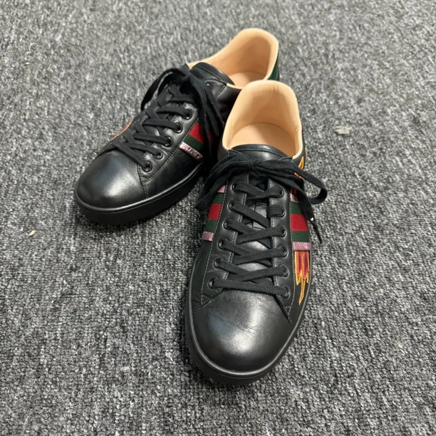 99新 GUCCI/古驰 /42码/Ace/火焰刺绣板鞋/公价6200/