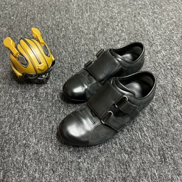 Gucci/古驰/38.5码/黑色邦扣老花满印板鞋/95新/