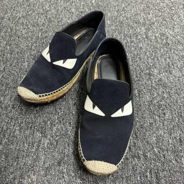 95新 FENDI/芬迪 /43码/白眼睛麂皮渔夫鞋 /公价5200/