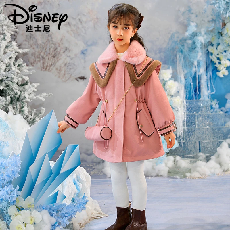 【TC】Disney/迪士尼女童冬新款中长款休闲加厚派克服外套XCE4PJ128