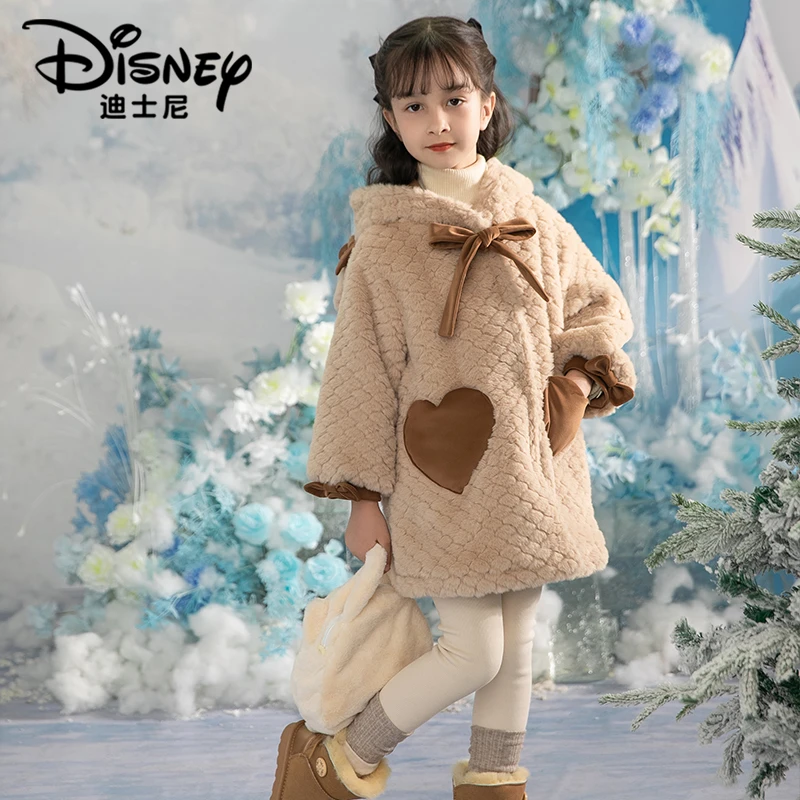 【TQ】Disney/迪士尼女童冬季新款可爱毛毛淑女加厚外套XCE3SJ764
