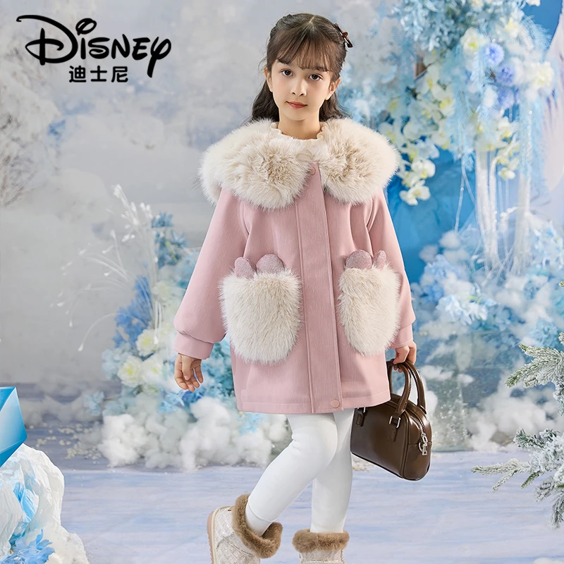 【TQ】Disney/迪士尼女童冬新款休闲卡通加厚派克服外套XCE4PJ109