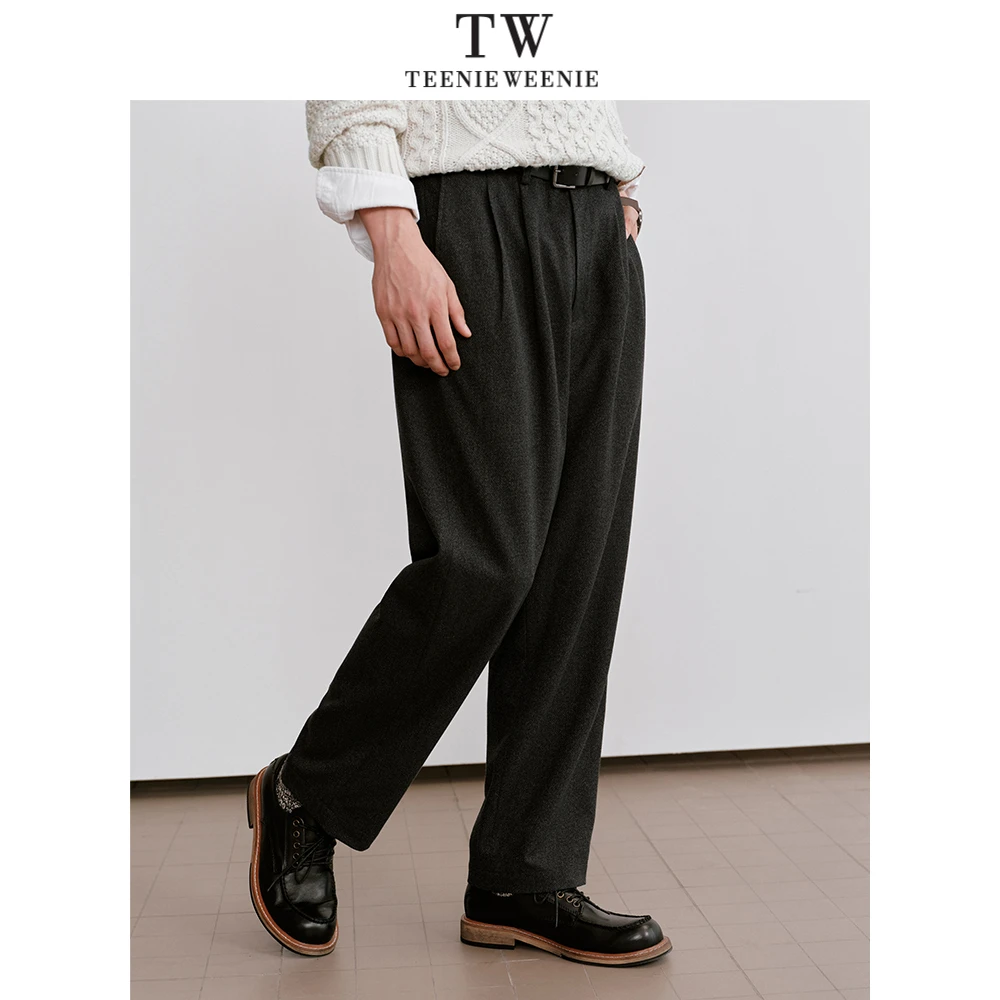 TeenieWeenie小熊男装休闲裤2024秋季新款宽松直筒裤子男