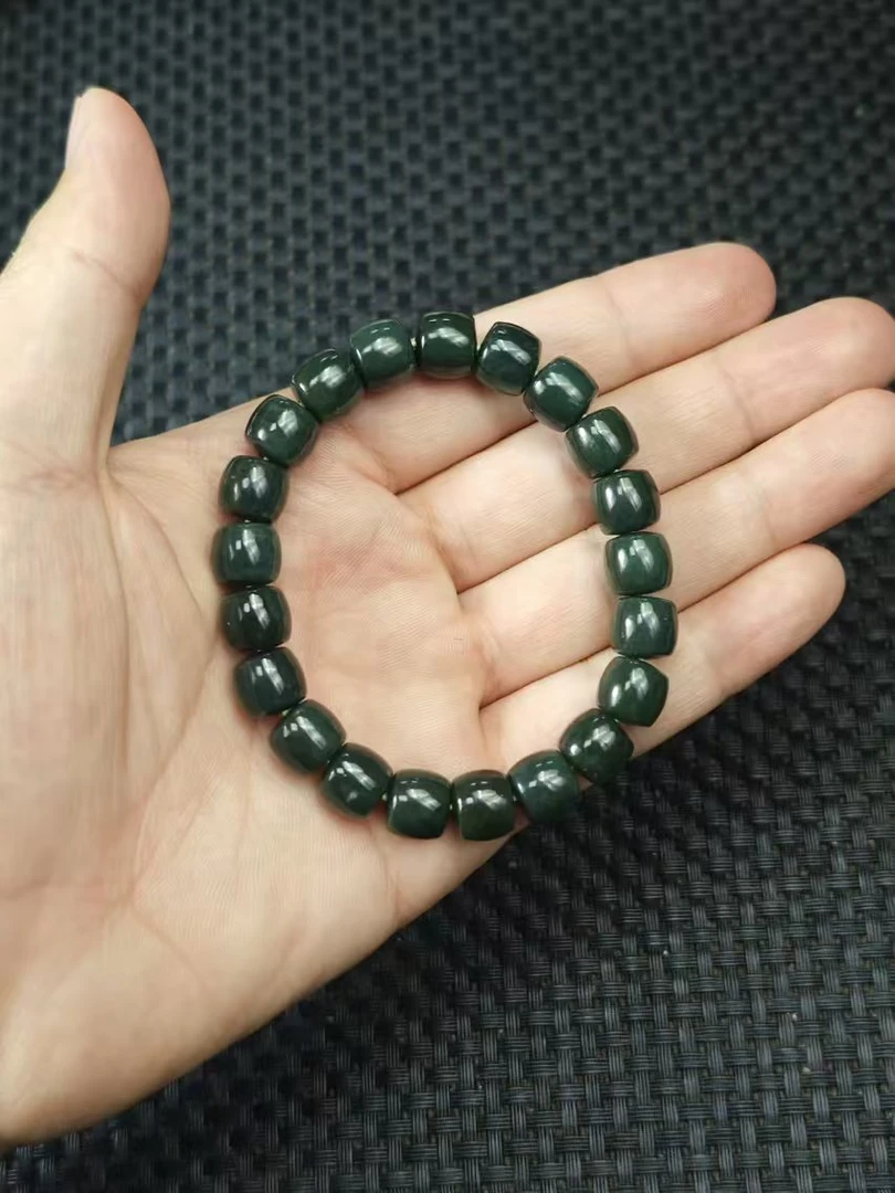 天然和田玉老料直切珠卡10mm单圈手串11.12清货1单品不补珠