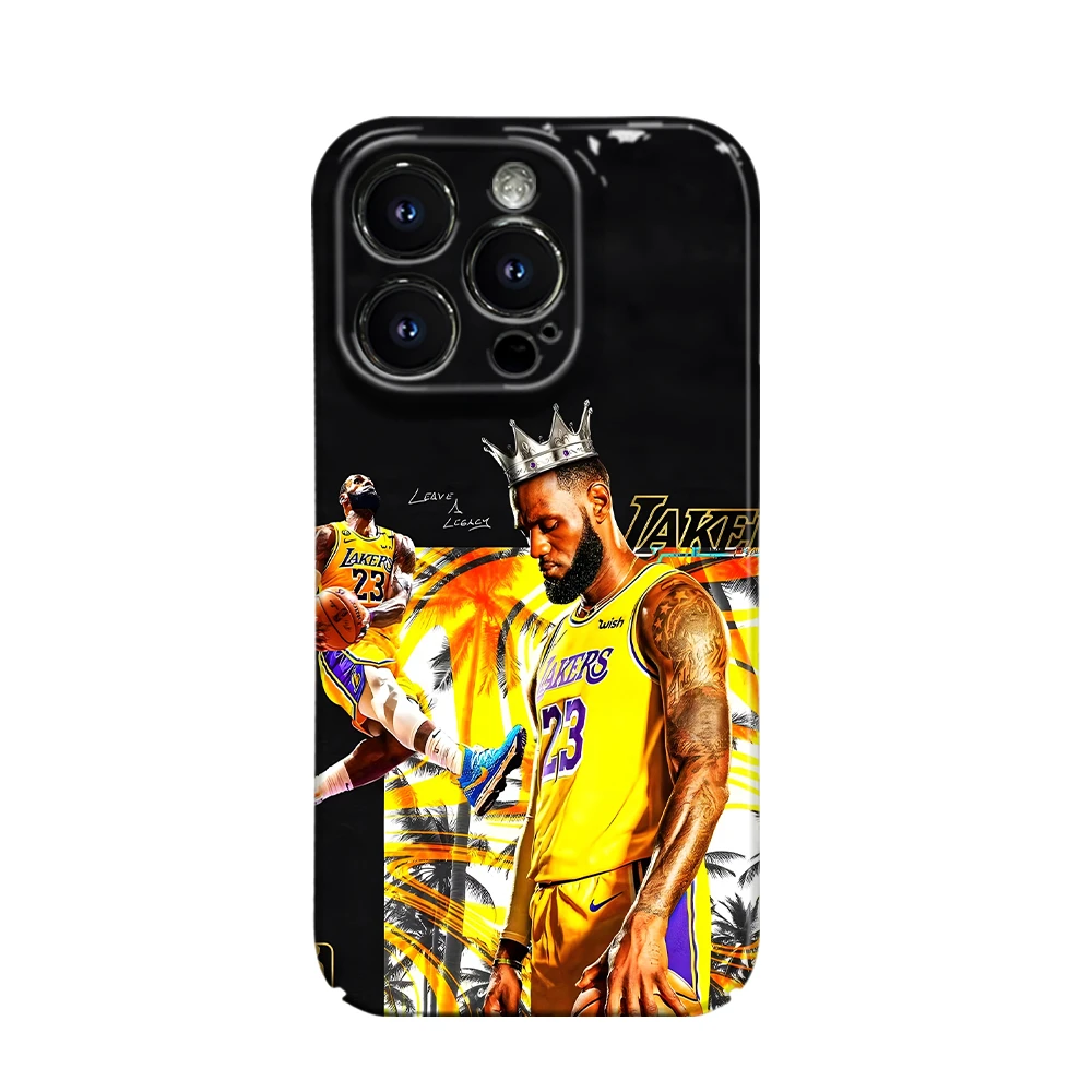 适用苹果华为OPPO荣耀VIVO詹姆斯湖人海报精孔全包菲林手机壳KD