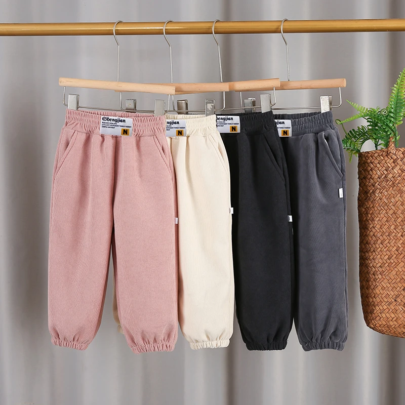 【轻暖兼备】儿童秋冬季新款加绒雪尼尔休闲裤男女童宽松保暖裤8888