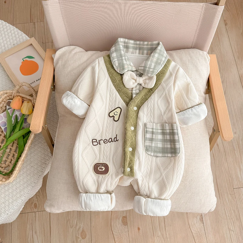 2024新款秋装连体衣婴幼儿宝宝超萌洋气春秋季衣服满月百天外出服