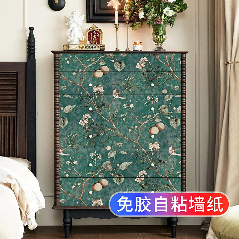 橱柜门贴纸自粘复古美式家具衣柜鞋柜子翻新玻璃改色法式美化装饰