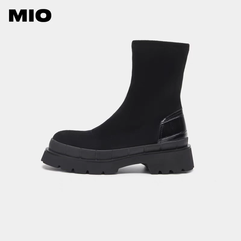 M225614203秋冬舒适厚底瘦瘦靴弹力靴