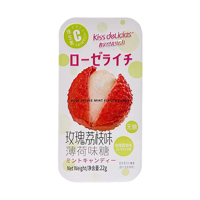 海亿醇然心动薄荷糖海盐百香果蜜桃玫瑰荔枝味22g无糖清凉清口气