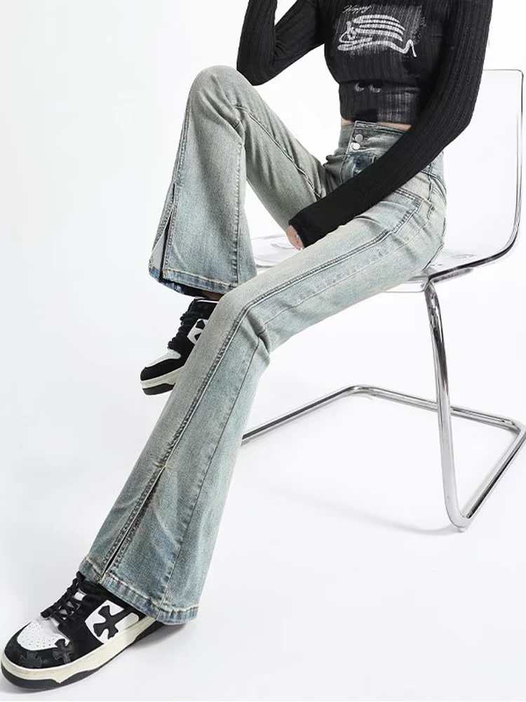 直筒高腰阔腿休闲宽松外穿微喇叭