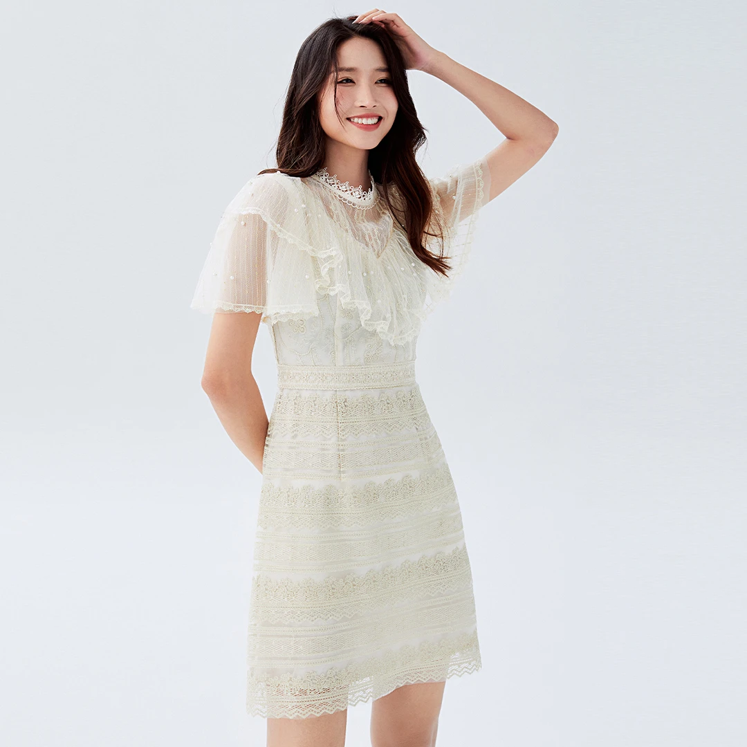 【小铃铛专享】EVA OUXIU/伊华欧秀金奢连衣裙 32WAQ3330