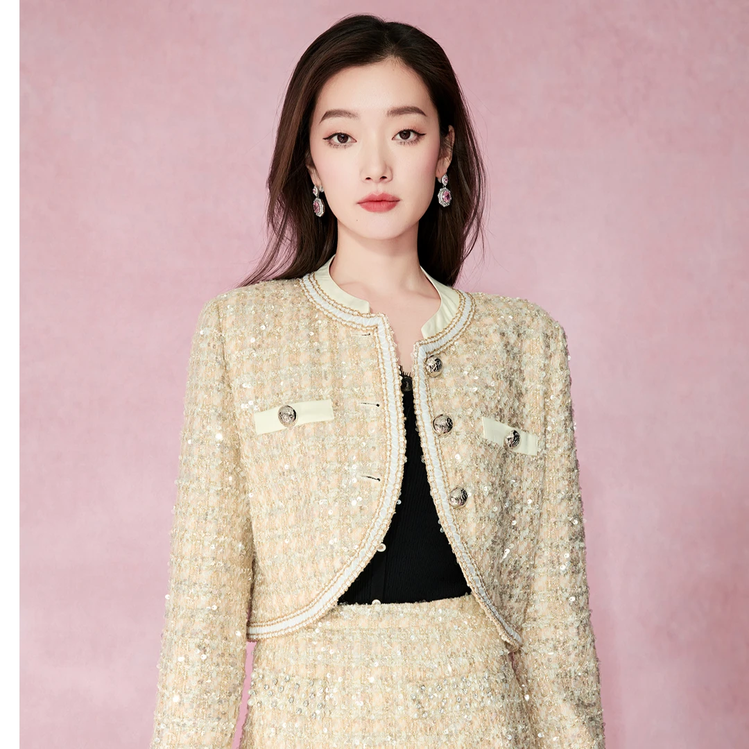 EVA OUXIU/伊华欧秀小香风气质法式时尚套装45WTZ5221