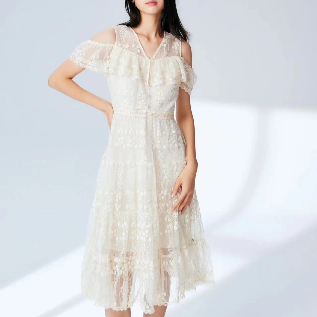 【媛媛女王专享】EVA OUXIU/伊华欧秀连衣裙32WAQ3397