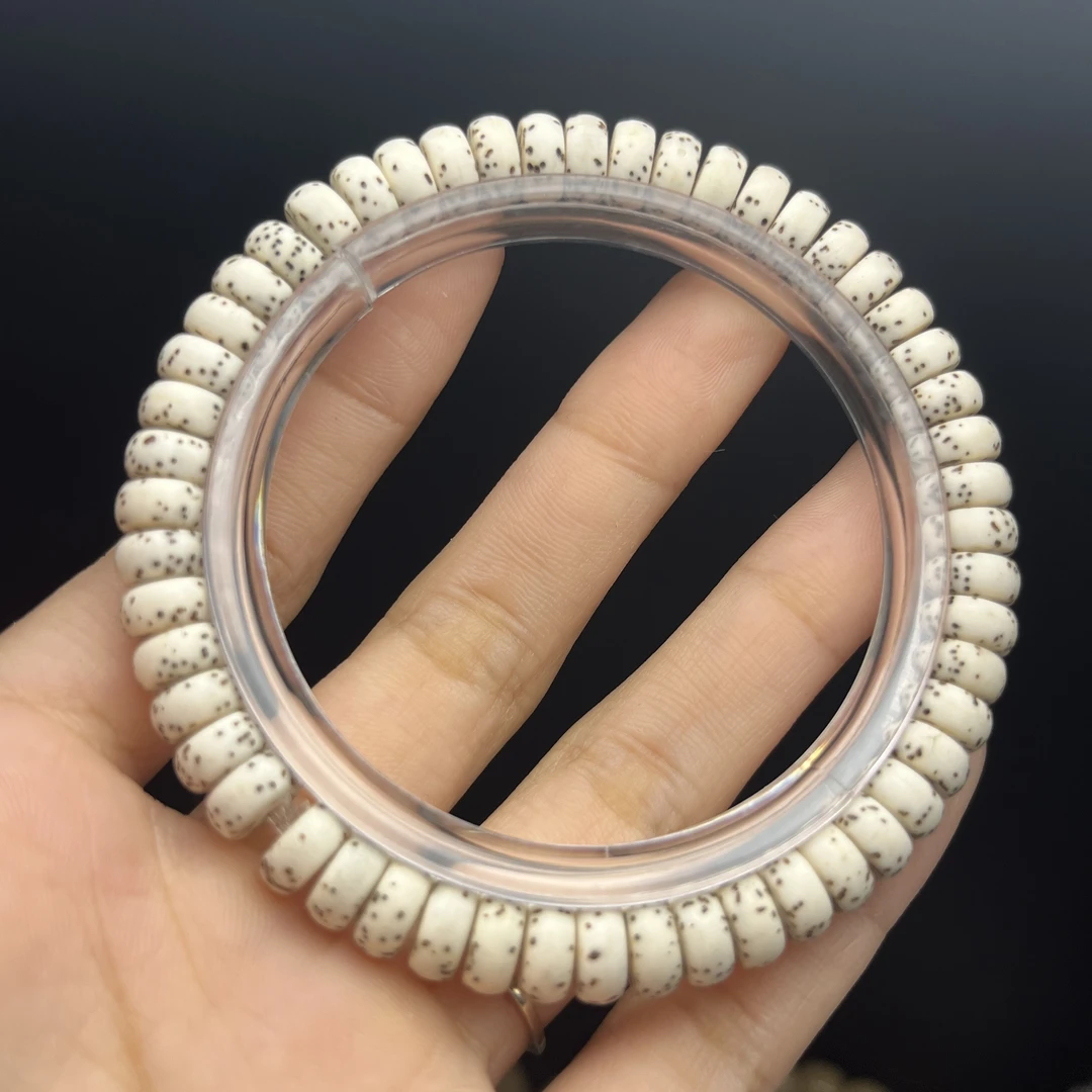 原生态留白7x3药片手串星月