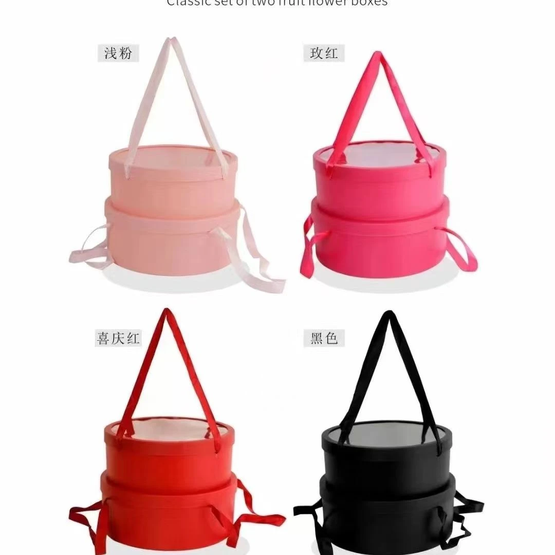 开窗圆形礼盒透明鲜花爱心花束鲜花礼品玫瑰水果花盒包装盒空盒子