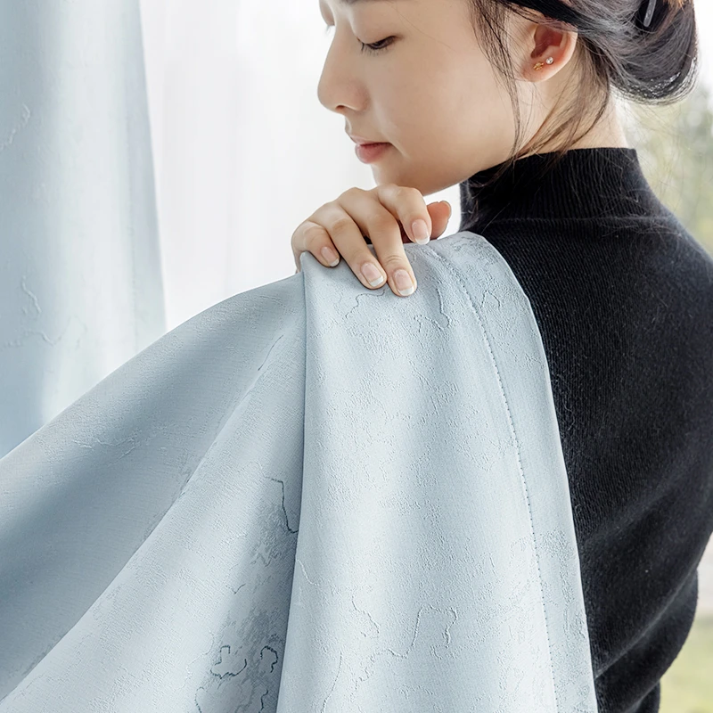 2024新款简约时尚客厅遮光窗帘高精密提花高级感卧室飘窗定制bd