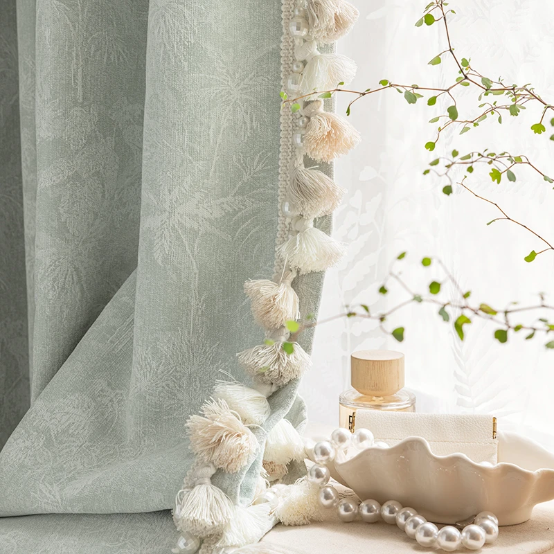 法式雪尼尔提花复古浪漫窗帘遮光大气客厅卧室高级轻奢现代简约sy