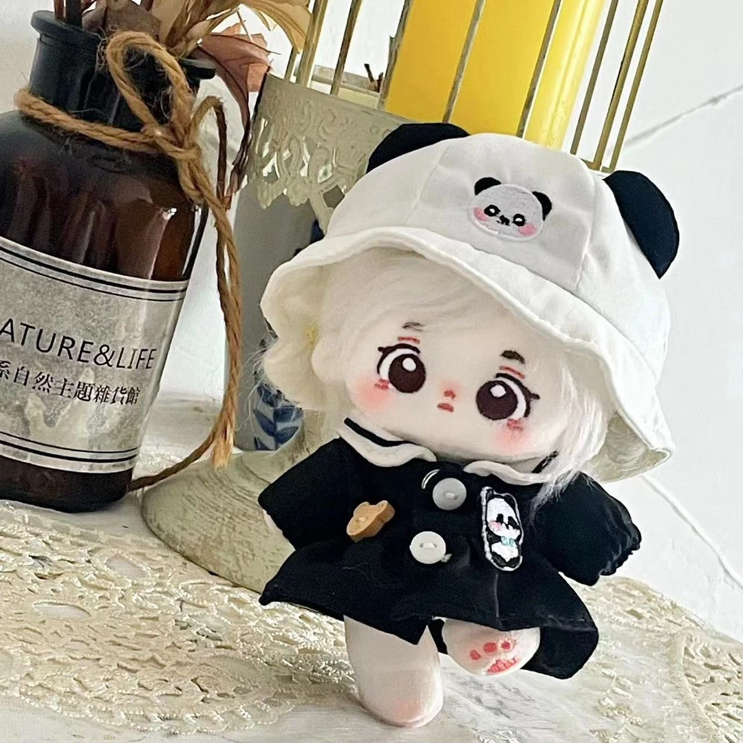 原创棉花娃娃10cm娃衣幼稚园熊猫套装可爱卡通萌萌风labubu可穿