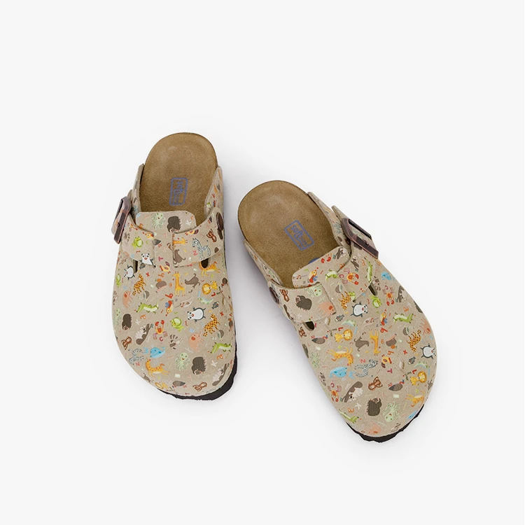 儿童勃肯拖鞋动物园印花包头半拖