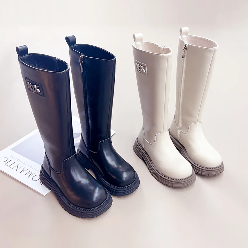 98057女童靴子童鞋2025秋冬季新款儿童高筒靴长靴加绒单靴