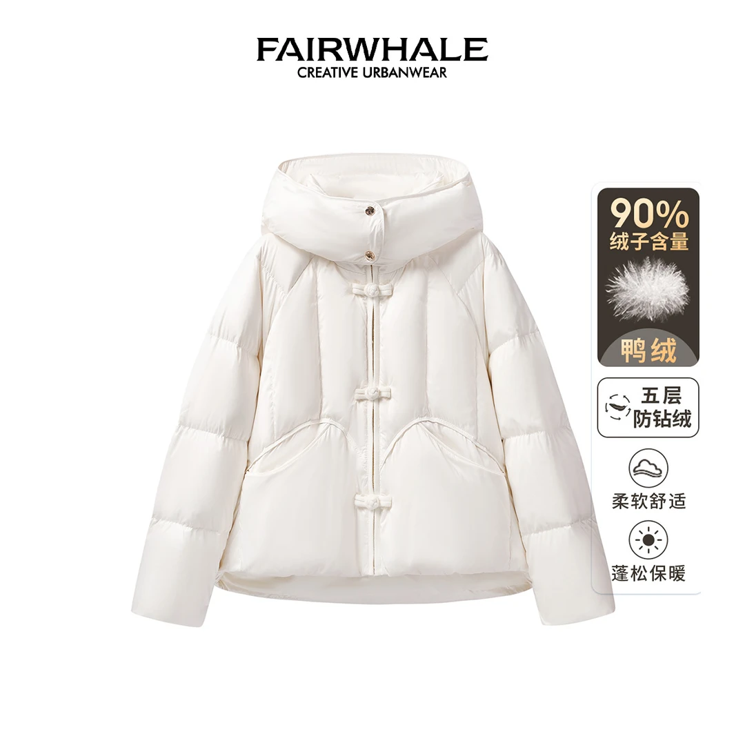 马克华菲女装新中式国风盘扣羽绒服F44014A049