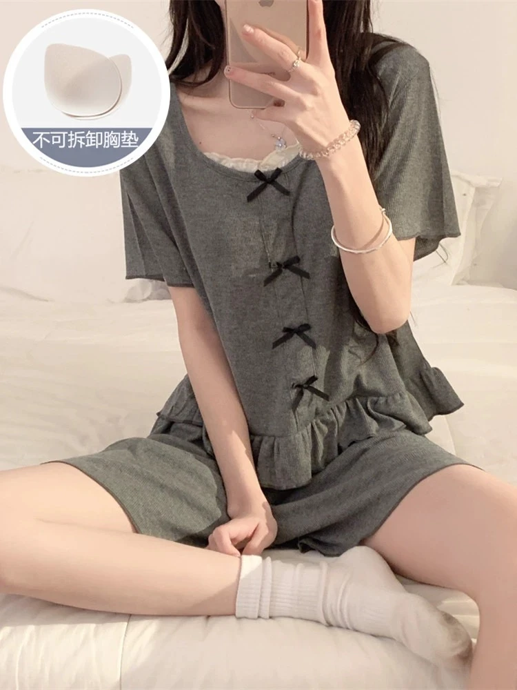 2024夏季气质时尚休闲舒适薄款家居服套装睡衣