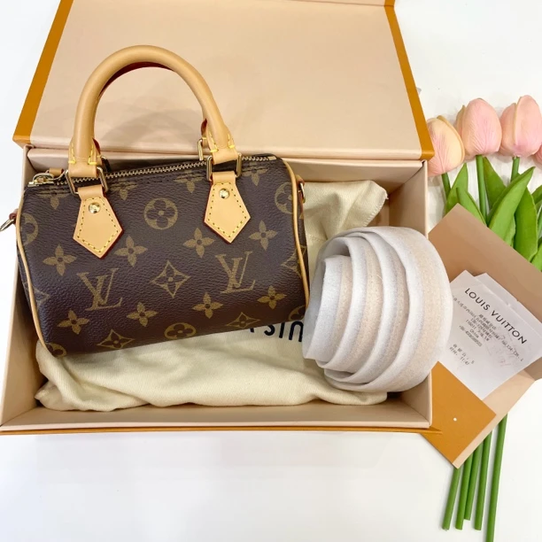 99新 LouisVuitton/路易威登 24年芯片款/Lv speedy nano/斜挎包