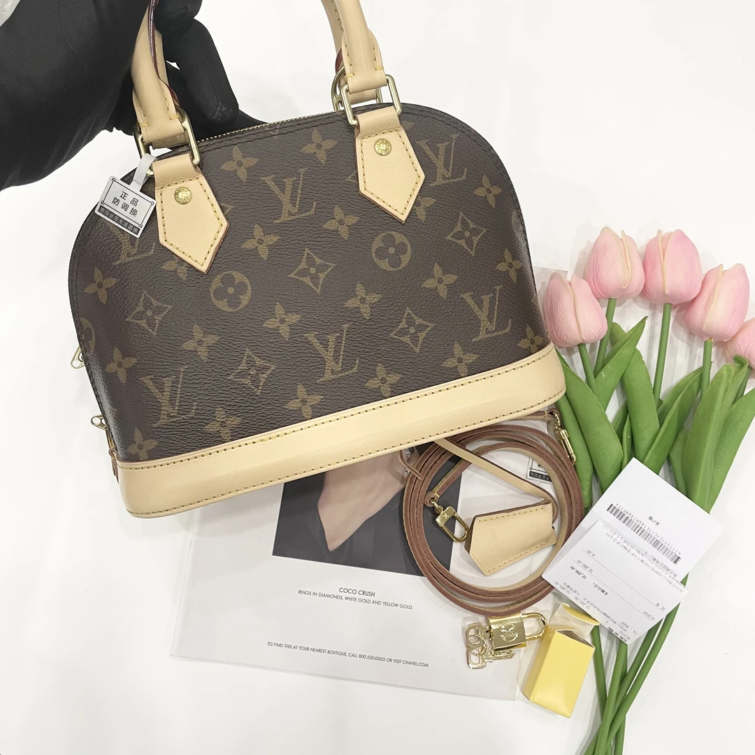 95新 LouisVuitton/路易威登 Lv芯片款贝壳老花BB小号斜挎包经典
