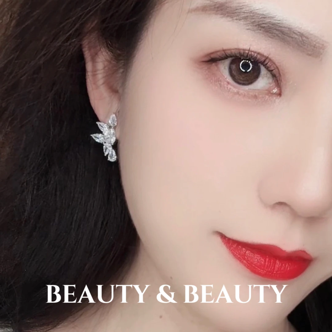 铜合金合成锆石耳饰 闪闪亮亮高级时尚日韩优雅气质耳钉