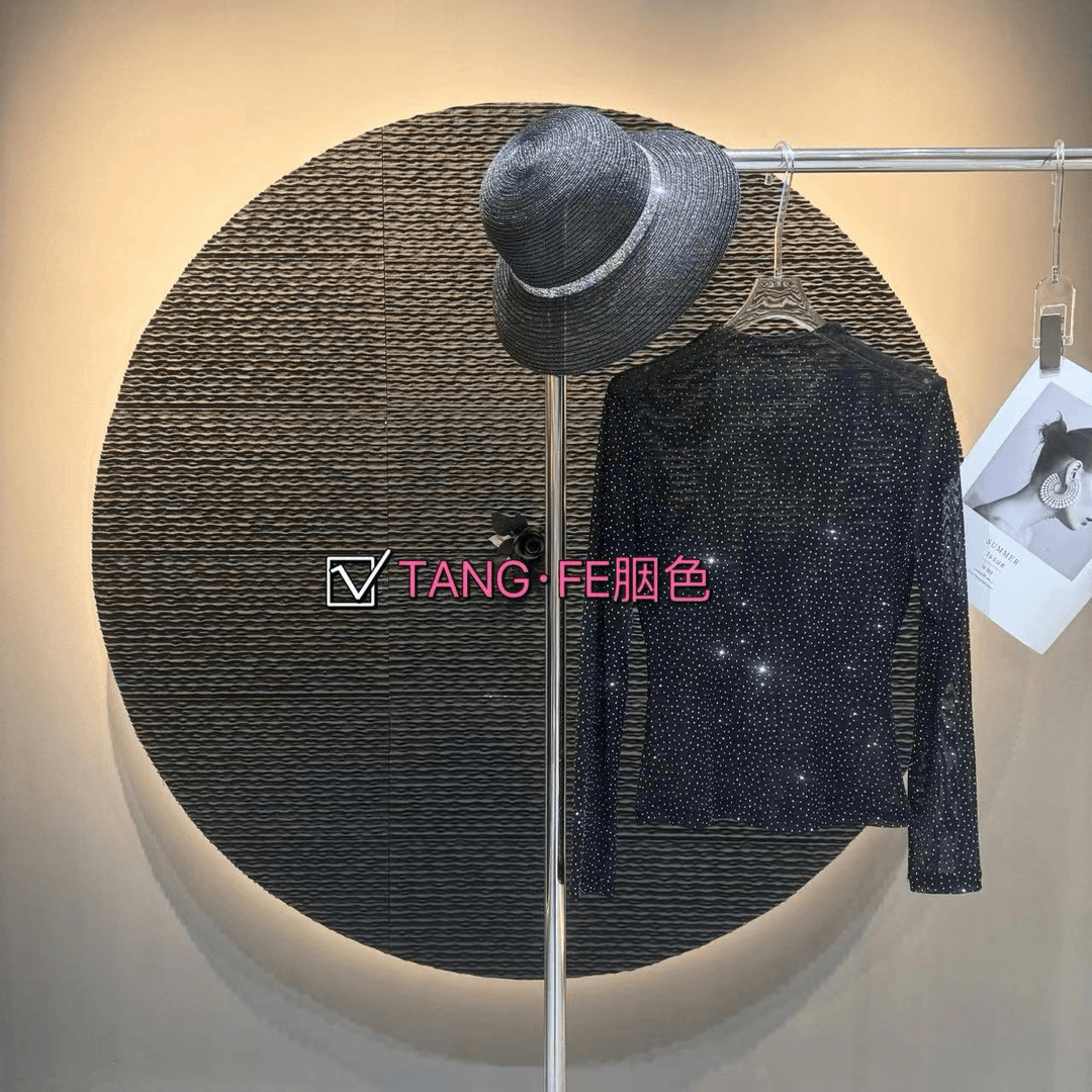 TANG.FEI 胭色【梦幻】FL0001打底衫星空满钻修身显瘦气质设计师款